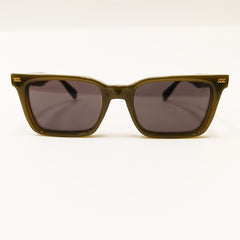 Tortoiseshell glasses with purple lenses